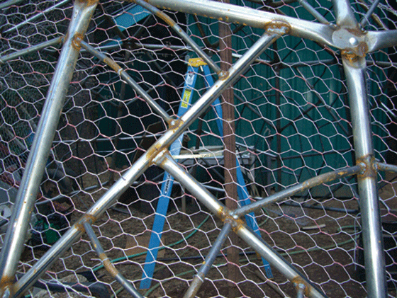 Close-up of the new chicken coop