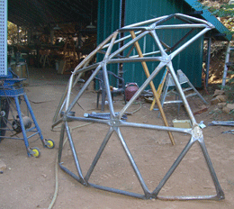 Frame for the new chicken coop half-finished