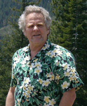 Author Nik C. Colyer with flower shirt