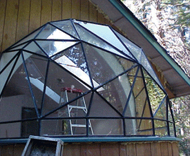 Geodesic dome at the end of the studio