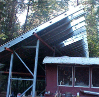 Half a roof over the original trailer