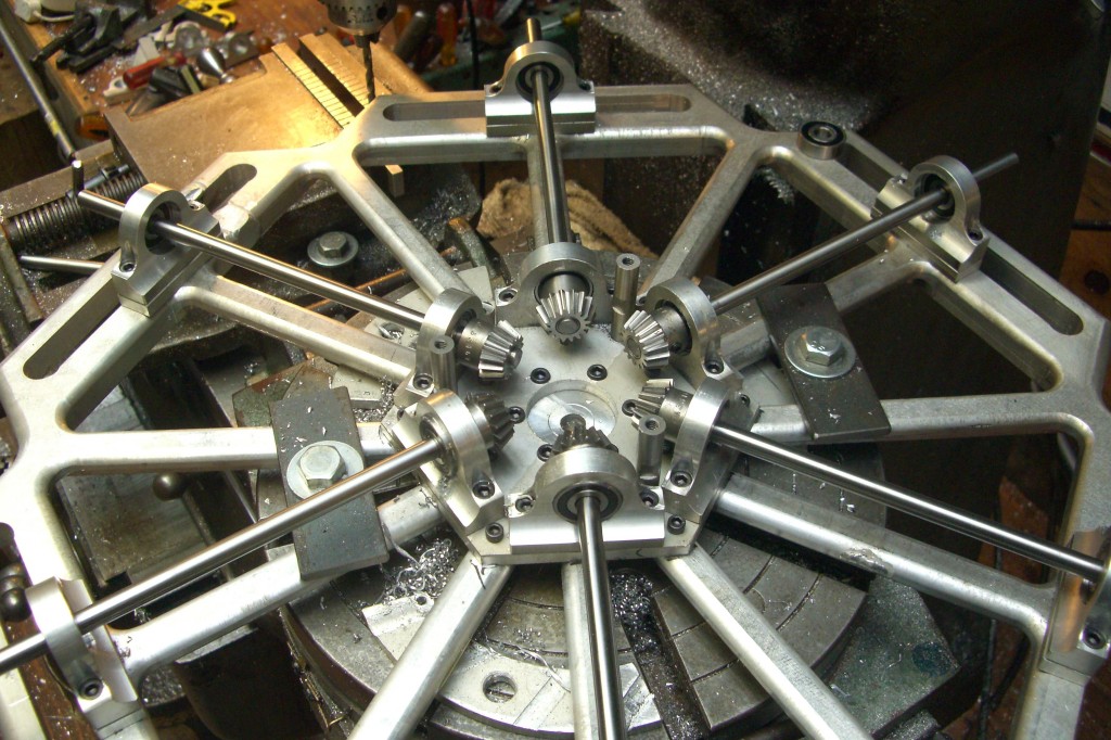 71-pinion gears and drive shafts in place